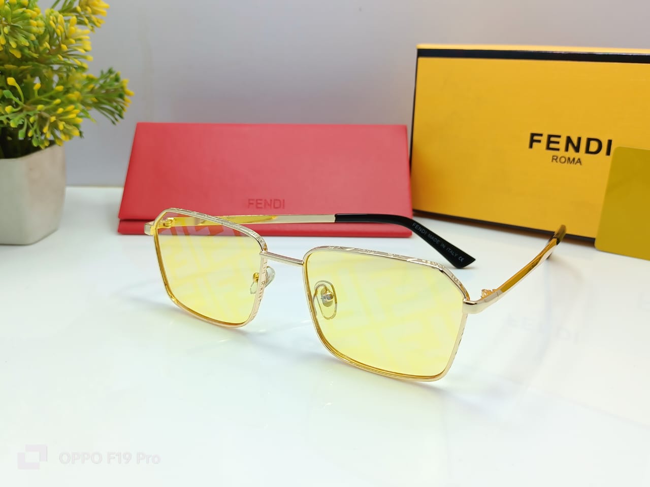 Rectangle Metal Yellow (Drive Lens)